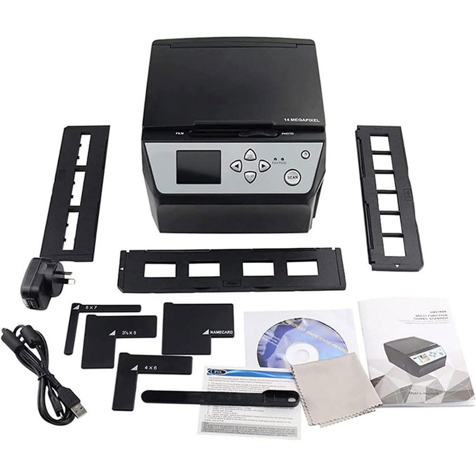 Scanner Fotografico Multifunzione per pellicole/Diapositive/Foto (Schermo LCD da 5"), conversione di pellicole 135 e 110/diapositive da 35 mm + Foto in File JPG digitali HD da 22 MP