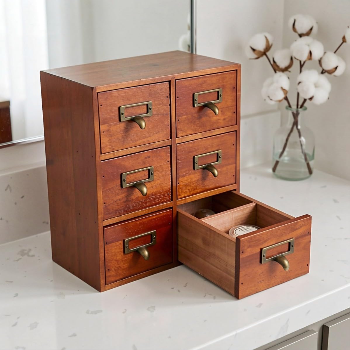 Uonlytech Caja Organizadora de Sobremesa de 3 Niveles, de Madera Apilable