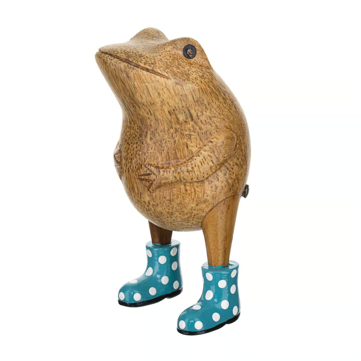 Dcuk Blue Wooden Frog Ornament With Spotty Welly Boots – Handcrafted Bamboo Frog Decoration, Home Décor, Gift Idea (Choice Of Colours) (Blue)