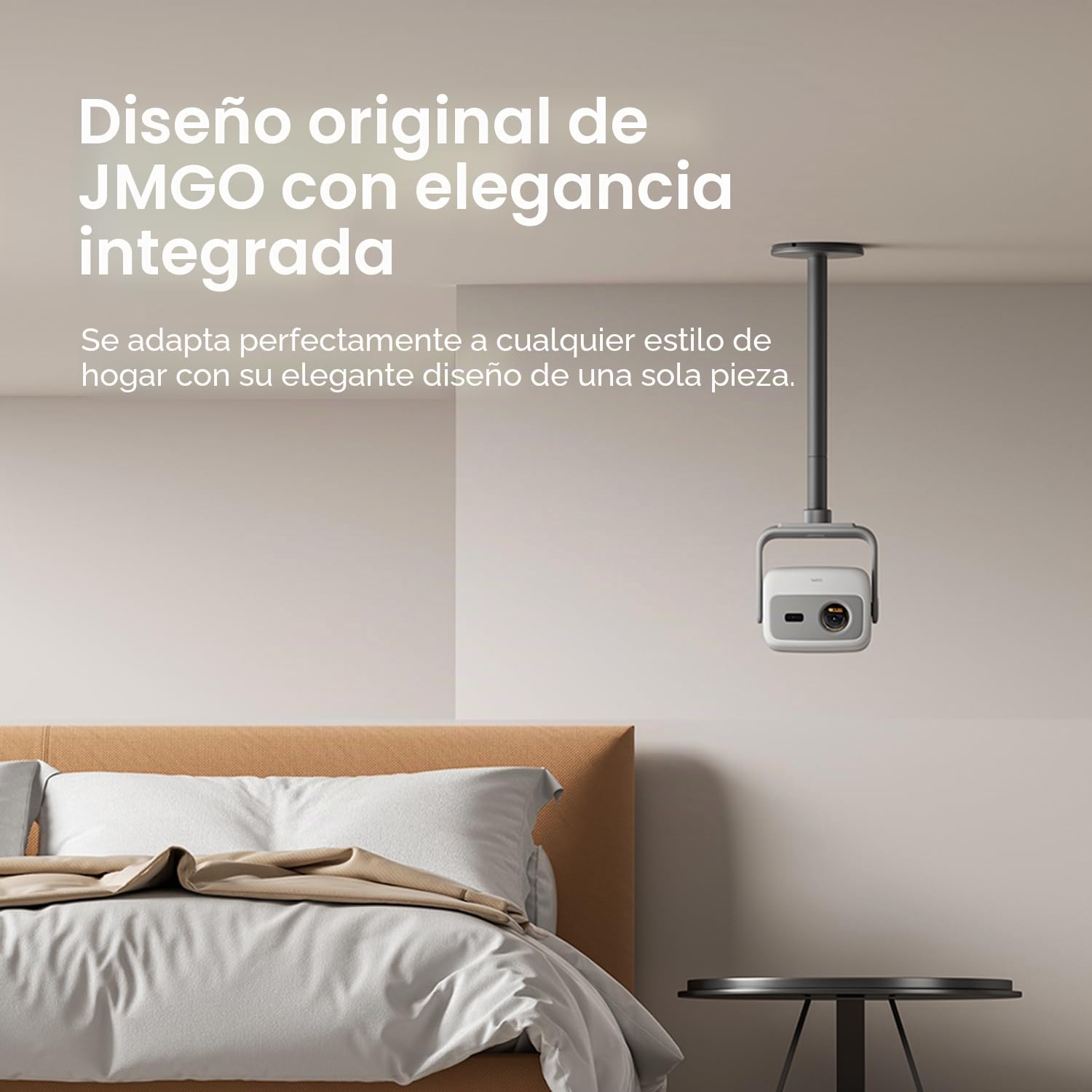 JMGO Soporte Techo N1S 4K / PicoPlay / N1S 1080P / PicoFlix / N1, Aluminio aeronáutico, diseño Personalizado, fácil instalación, Dos Alturas (100/300 mm), Capacidad de Carga 10kg