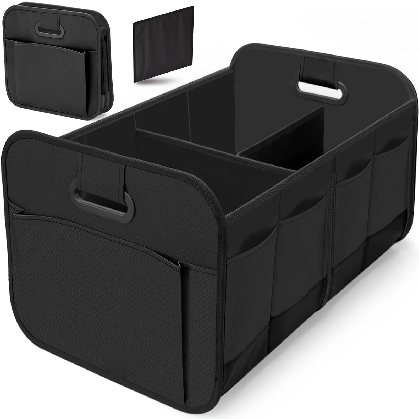 Skrzynka do bagażnika Organizer Do samochodu Pudełko Do przechowywania w bagażniku Oxford Materiał o dużej pojemności Składany Organizer bagażnika(Black)