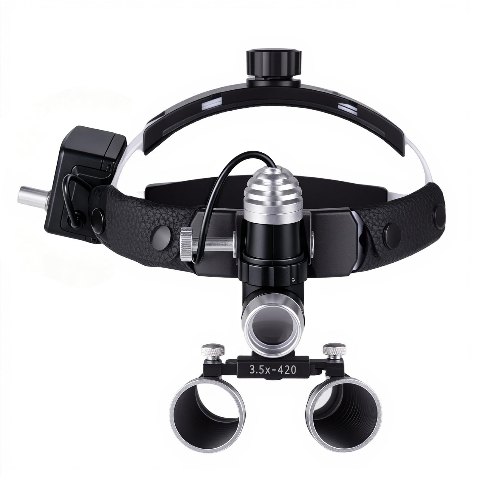 Lampe Frontale 5 W avec Loupe Grossissante 3,5X （Noir）