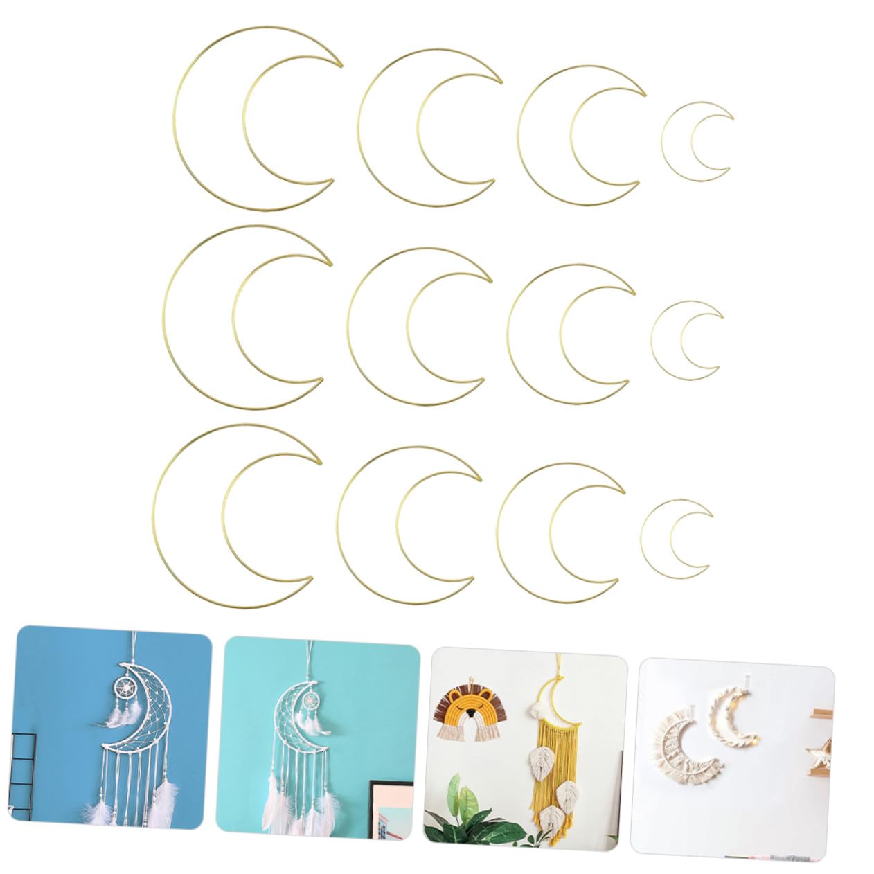 Generisch 12 Stück Teiliges DIY Mond Rahmen aus Metallringen zum Basteln Langlebig Vielseitig für Wanddekoration und Pflanzenkränze Kreative DIY Zubehör