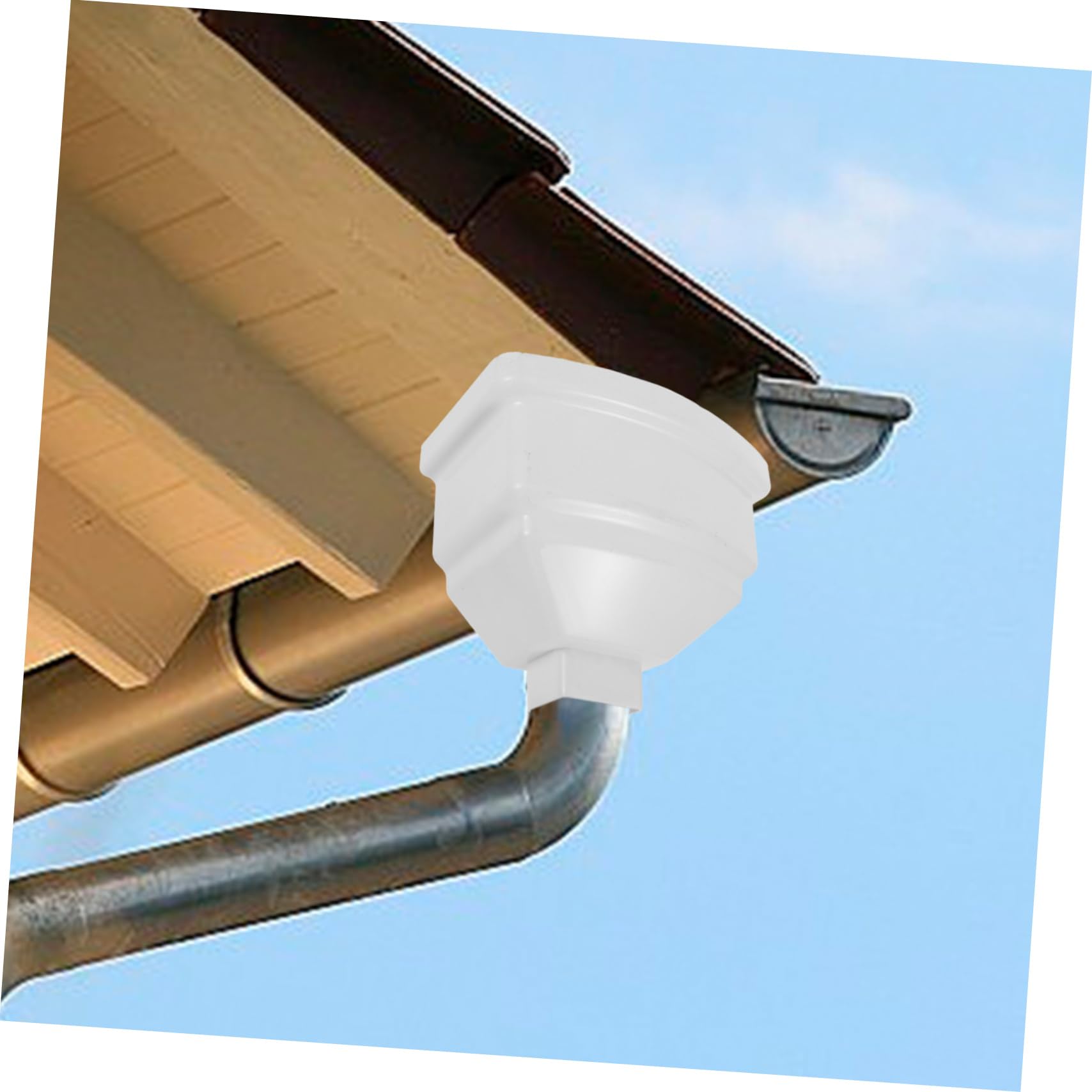 Conector de Bajante para Canalón de Agua de Lluvia PVC Blanco