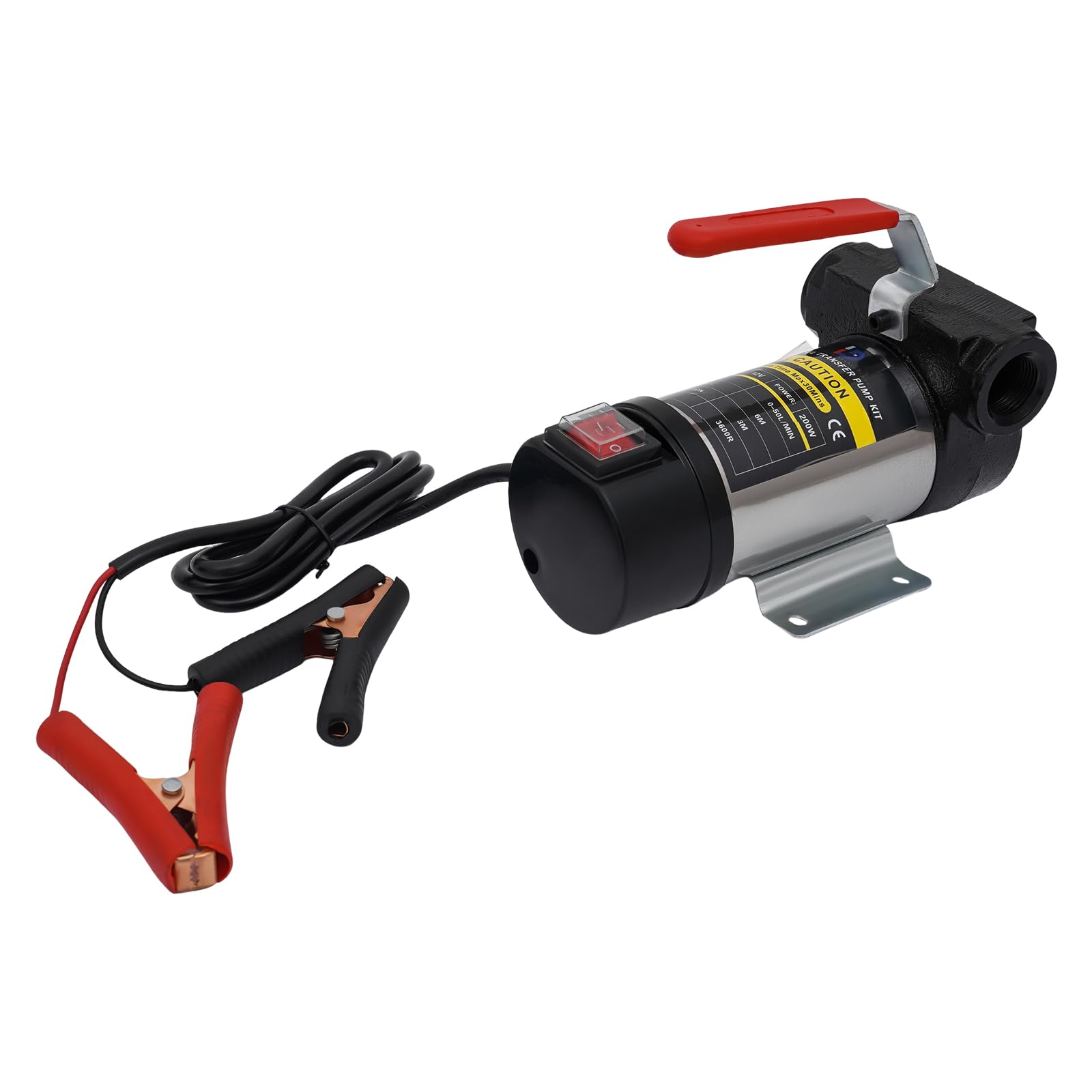 Pompa diesel, pompa per carburante 12 V, pompa per olio, pompa gasolio autoadescante con pistola di erogazione e tubo flessibile, pompa di aspirazione 3600 giri/min, per benzina, olio motore, acqua