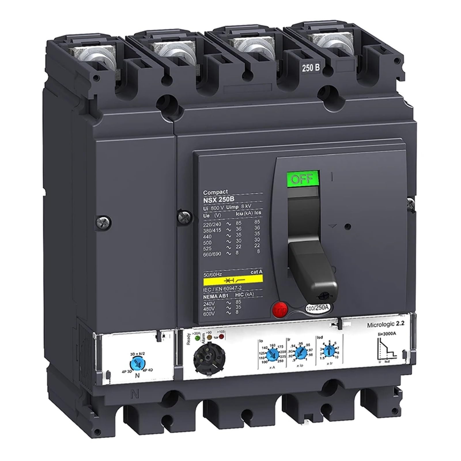 Disjoncteur boîtier moulé MCCB NSX250B pour la protection des circuits