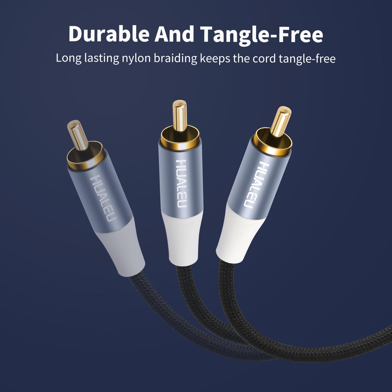 Confezione da 2 cavi audio stereo RCA M/M, placcati in oro da 2 RCA maschio a 2 RCA maschio con guscio in alluminio, cavo audio ausiliario, 1,8 m