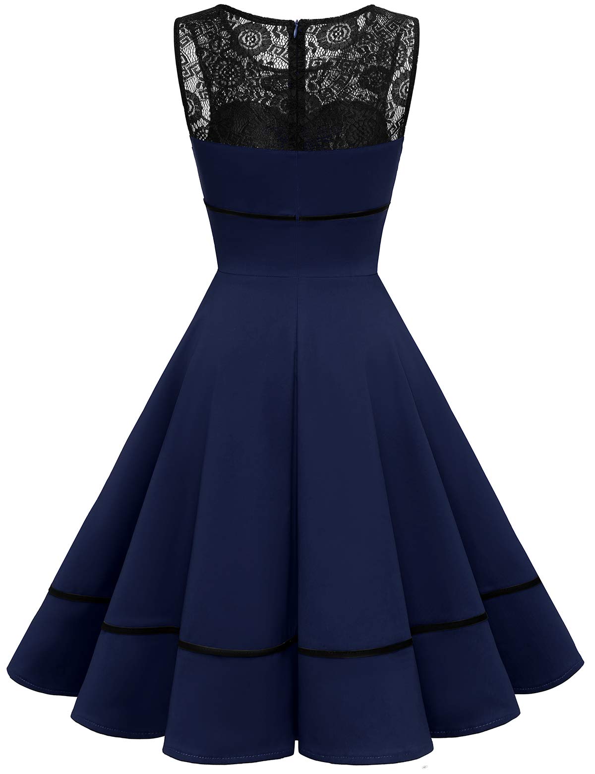 Bbonlinedress Vestido Vintage para Muejeres de Fiesta Cóctel Rockabilly Clásico sin Mangas