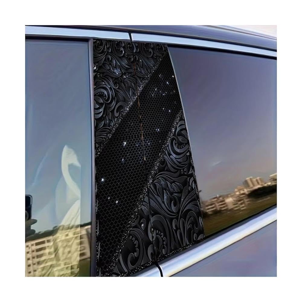 Decorative Items 2pcs Car B-Pillar Sticker Baroque Pattern Glossy Material Protective Film