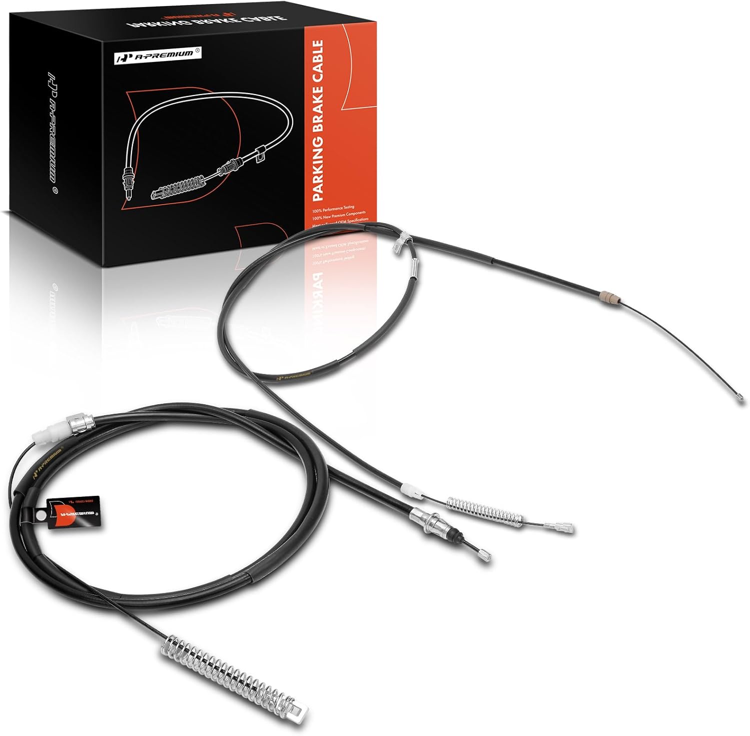 A-Premium Rear Driver and Passenger Side Parking Brake Cable Assembly Compatible with Chevrolet & GMC Models: Silverado 1500, Silverado 2500 HD 3500 HD, Sierra 1500, Sierra 2500 HD 3500 HD, 2-PC Set