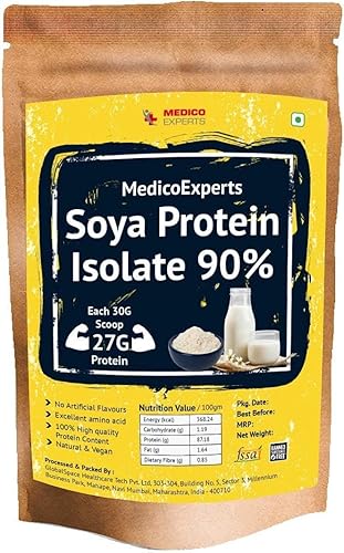 MedicoExperts - Aislamiento de proteína de soja 90%, vegetariano y natural, 33.51 oz (sin sabor)