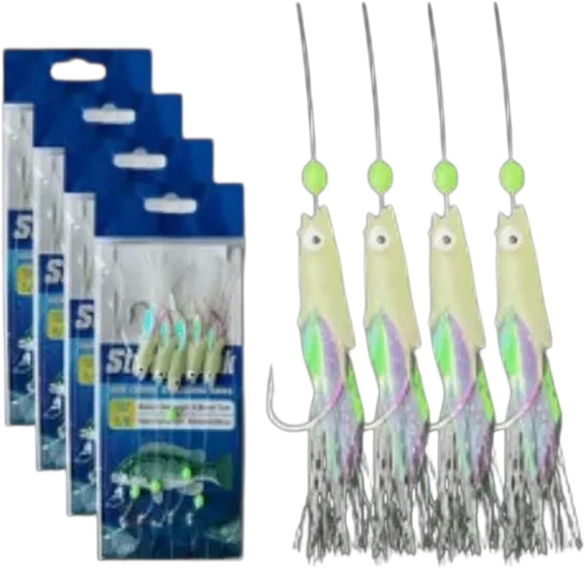 m001-15bags-Other-15bags Fishing Lure Luminous Sabiki Rigs Saltwater Maickerel Fish Skin Flasher Lures Bait Rigs