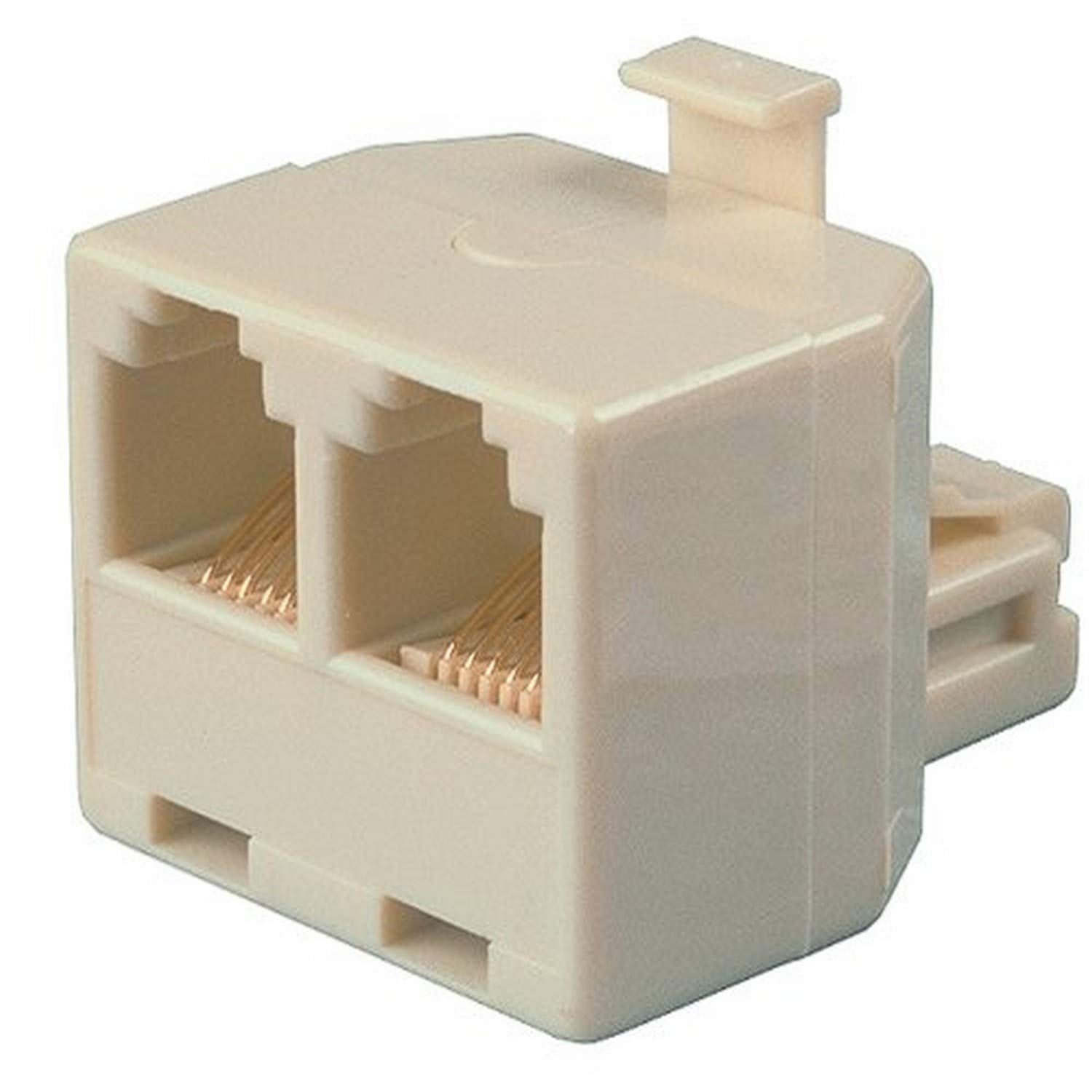 Allen Tel AT202-6 4 Conductor, 6 Position Plug with two 6 Conductor 6 Position Jacks T Adapter, Ivory