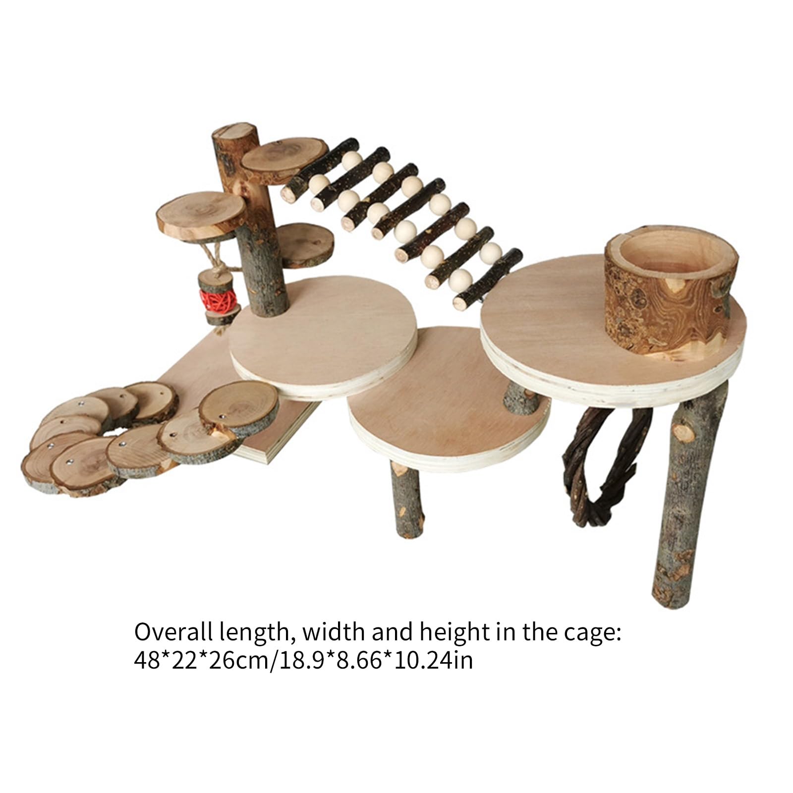 Escalera de madera segura y atractiva, juguete para hámster, adecuado para crear un ambiente estimulante para hacer ejercicio, plataforma de hámster con escalera