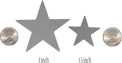 Miniatura 2 de Playfully Ever After Estrellas de fieltro rígido de tamaño combinado de 1.5 y 3 pulgadas, 46 piezas (naranja)