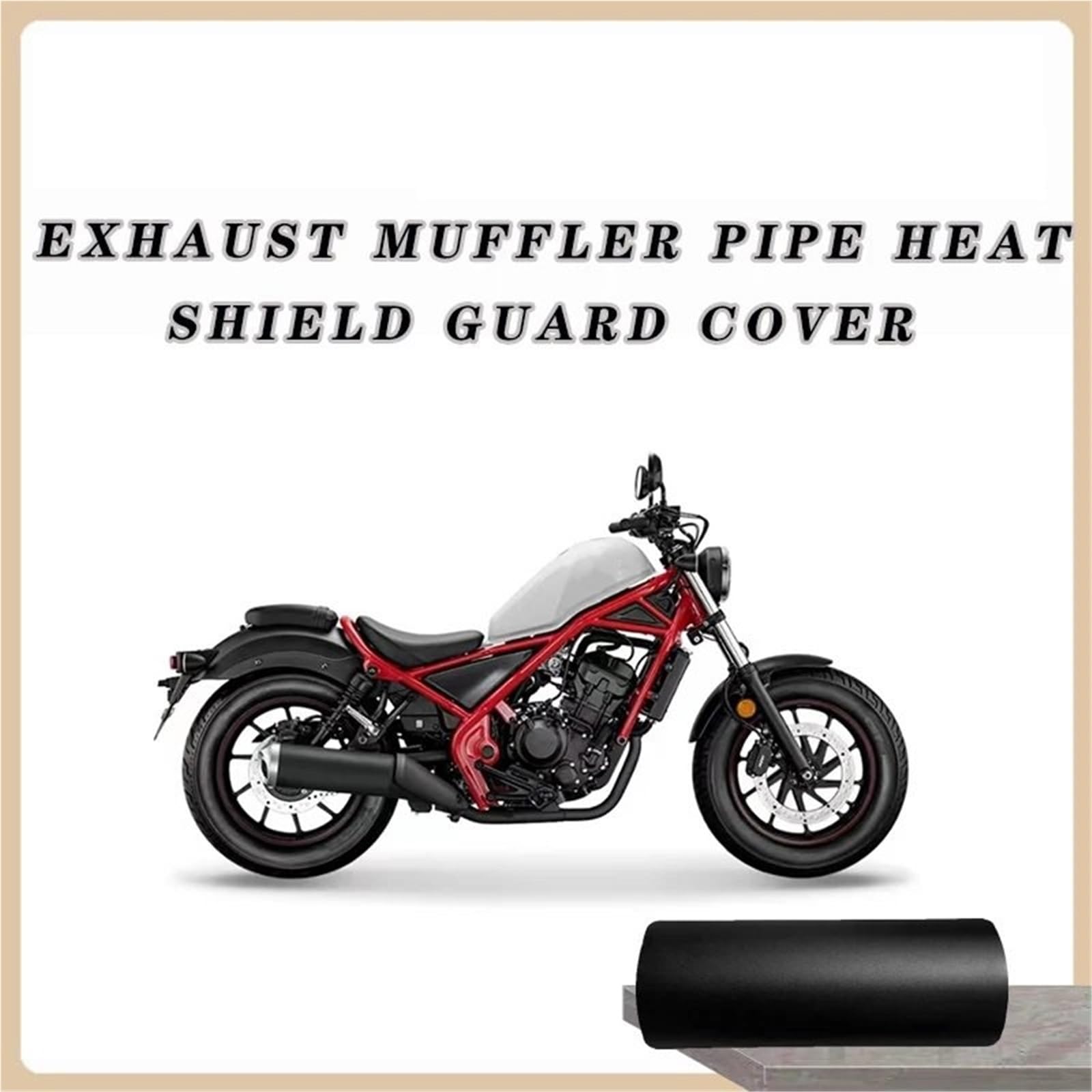 Protector de Escape Protector térmico para Tubo de Escape de Honda CMX300, CMX500, Rebel300, Rebel500 (2017-2023) Deflectores de Calor para Escape(5 Black)