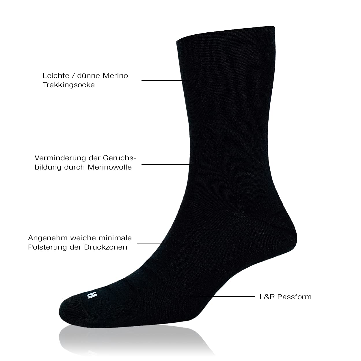 leichte Merino Socken light | Merinowolle wärmt, kühlt und bleibt geruchsneutral Geruchshemmende Fasern halten die Füße frisch