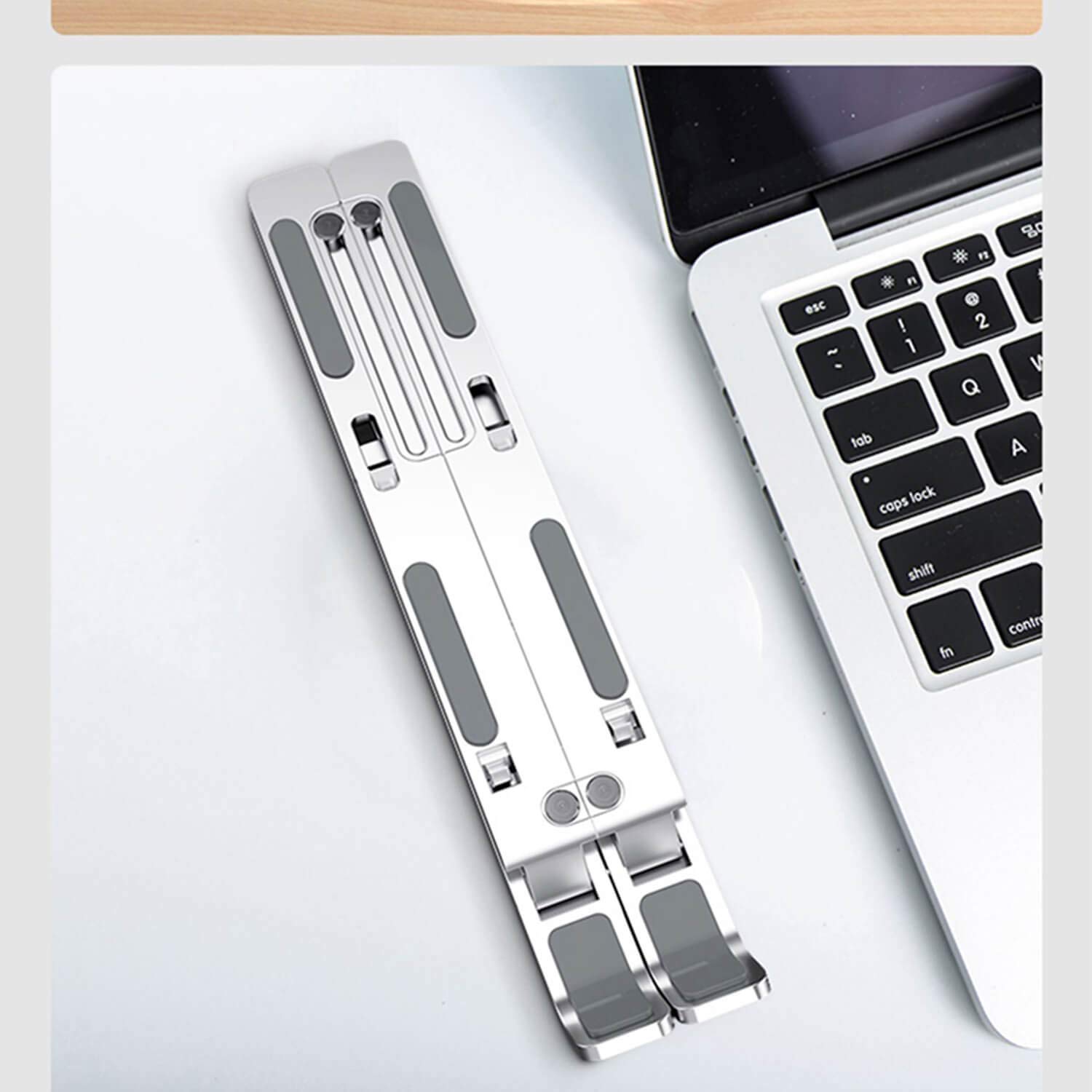 CARE CASE™ Creative Foldable Height Adjustable Metal Frame Laptop Stand, Ergonomic, Over Heating Protection for Laptops. (Silver) 18 614z4gDPyKL. SL1500