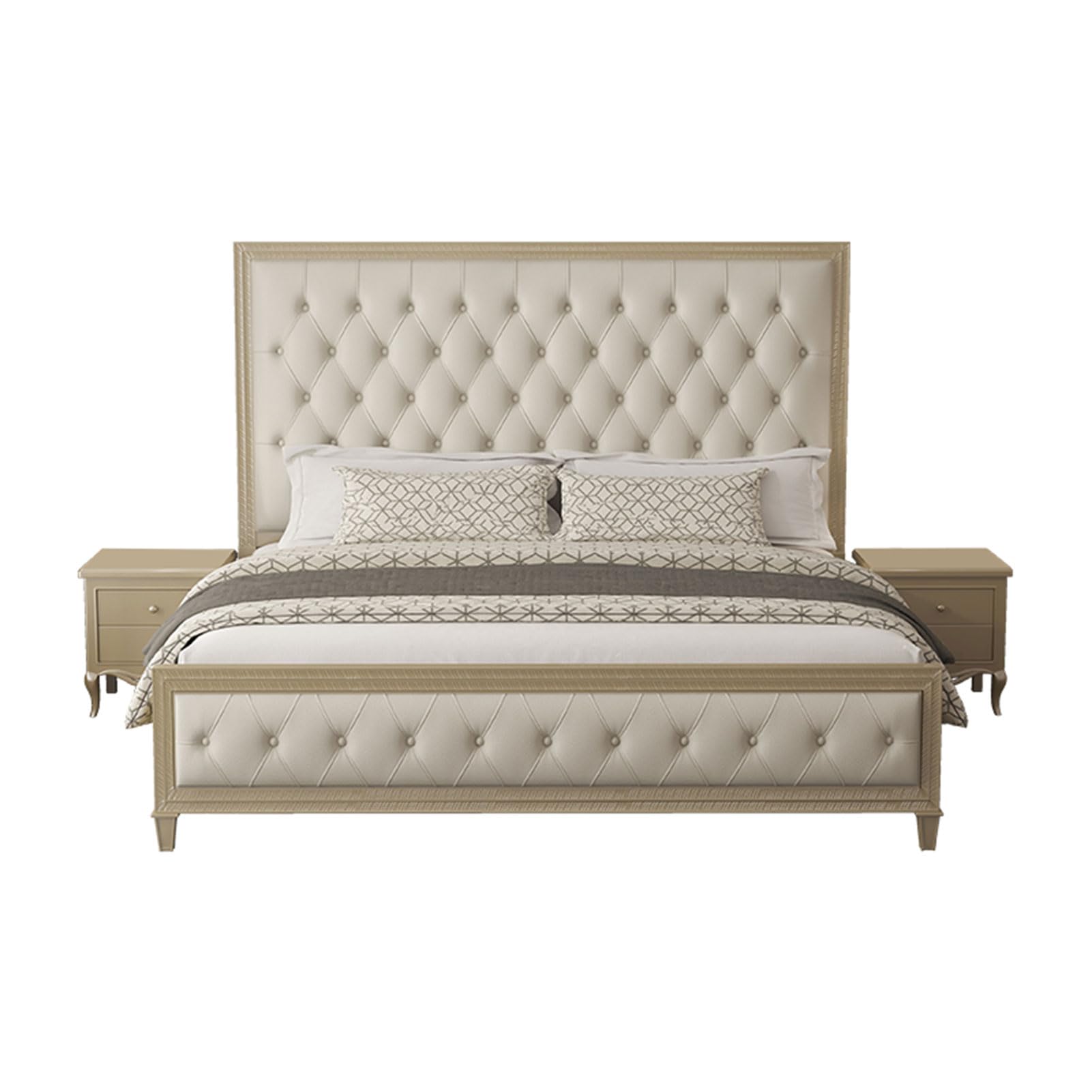 Minimalist King Size Genuine Leather Wood Bed Upholstered Platform Bed Frame with Headboard and Lift Up Storage Strong