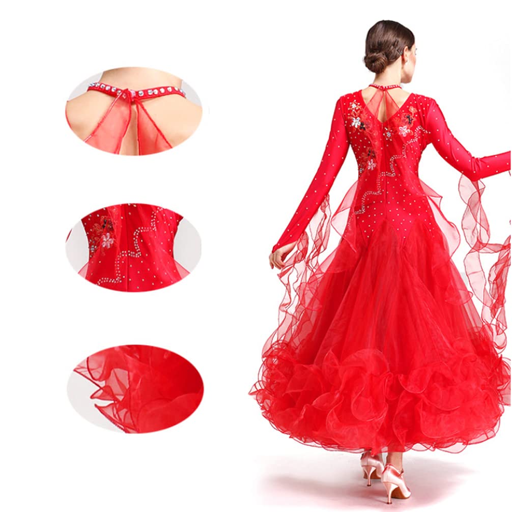 Amazon | 社交ダンスドレス 練習服 モダンダンス衣装 ワルツ専用ドレス