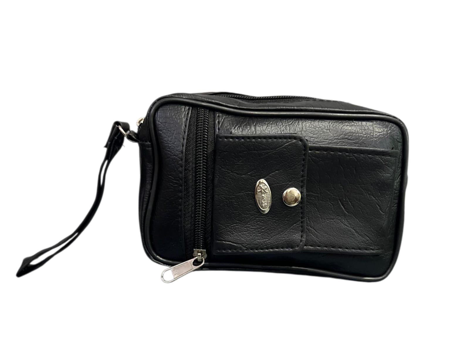 Mini Hand bag for Men’s Synthetic Leather Travel Pouch Wrist Clutch with Zipper Multipurpose Business Sling Bag for Cash, Mobile, Documents & Cards | Organizer Wallet for Office & Travel (Black)-picture-29