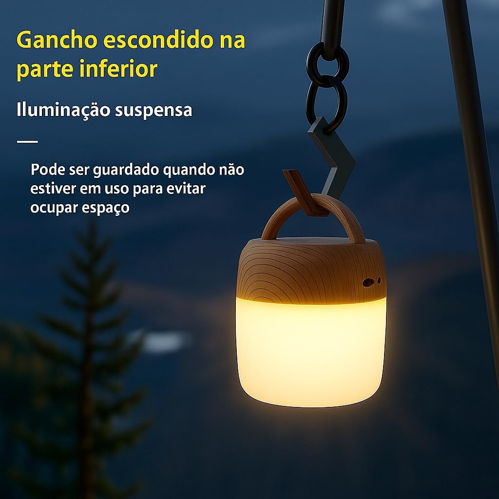 Luminária de Mesa Abajur de Cabeçeira Sem Fio Recarregável 3 Modos de Iluminação 360° LED Botão Touch Para Criado Mudo Estudos Trabalho Quarto Escritório Sala Decoração e Leitura