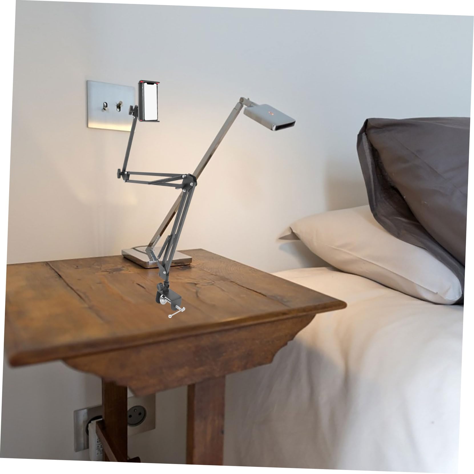 jojofuny 1pezzi Supporto Per Telefono e Tablet e Portatile Design Telescopico Stabile e Resistente Adatto Per Uso Domestico e Ufficio Facile Da Installare e Trasportare