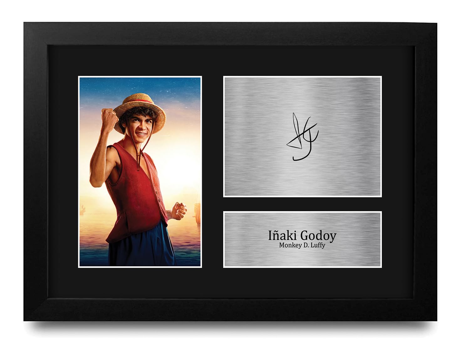 HWC Trading Iรฑaki Godoy One Piece Monkey D. Luffy Gifts Printed Signed Autograph Picture for TV Show Fans - A4 Framed