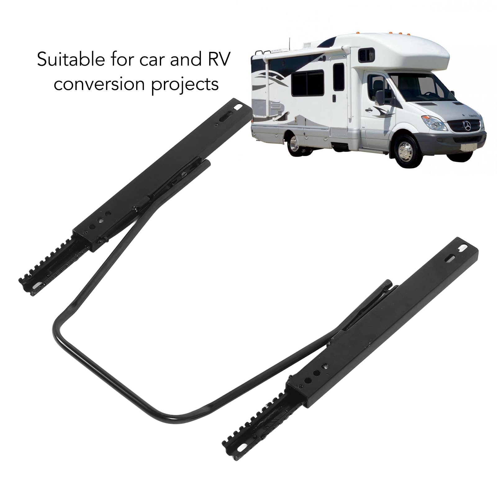 Drfeify Binario di Scorrimento del Sedile Slider del Sedile Universali in Acciaio Laminato a Freddo 340 Mm Supporto per a Doppia Chiusura Manuale con in Avanti di 115 Mm per Sostituzione e
