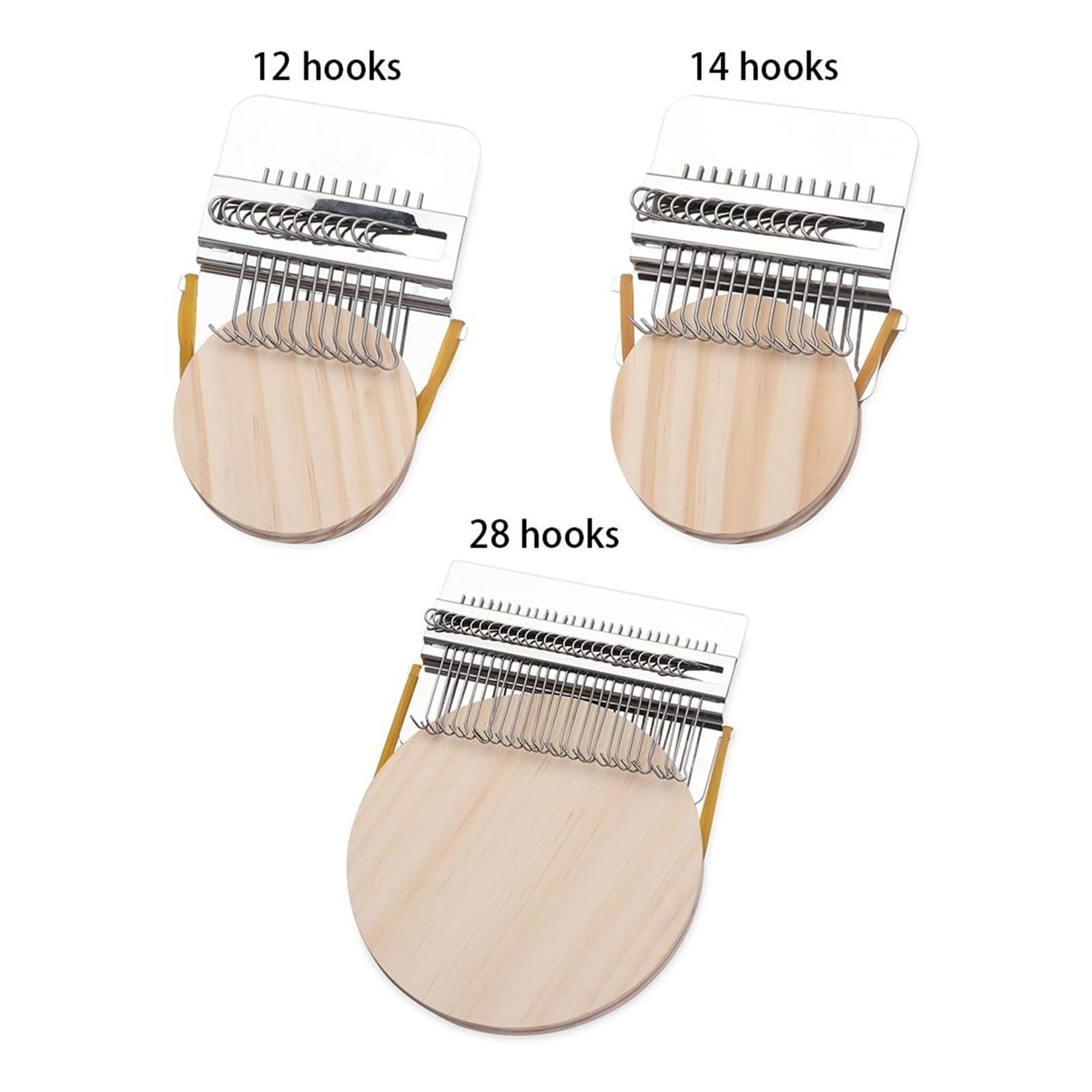 Yvxotrxnk Metal Darning Loom, przenośne ręczne narzędzie do tkania ubrań, zestaw "zrób to sam" z haczykami do skarpet i dżinsów, piękne narzędzie do szycia (28 haczyków)