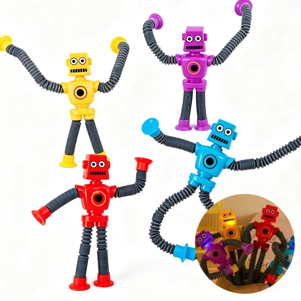 HATFRYF Telescopic Robot Fidget Toys, Suction Cup Robot Toy, ideal as birthday presents, party bag fillers, Christmas stocking fillers and sensory toys - 4pcs Halloween Vampire Cape