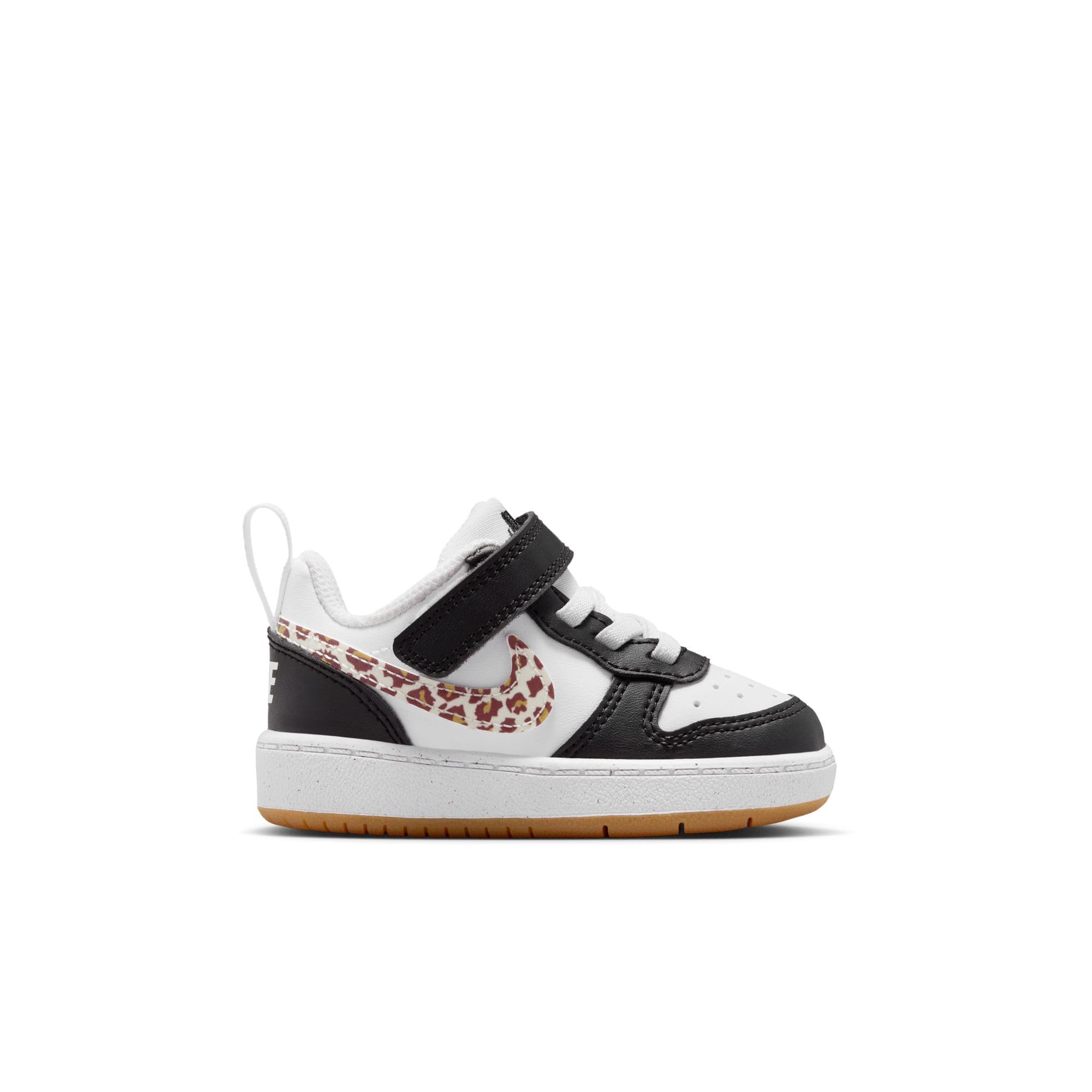 Nike Court Borough - Scarpe basse per neonati/bambini, colore: nero/bianco/gomma, marrone medio/bianco
