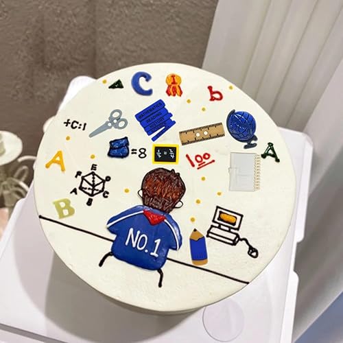 Miniatura 4 de Mujiang Moldes de silicona para el regreso a clases, bolsa escolar, crayón, tijera, paleta de dibujo, regla, molde de fondant para cupcakes,