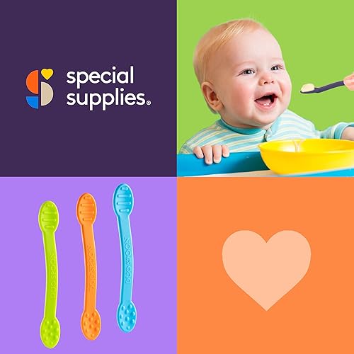 Miniatura 5 de Special Supplies Duo Spoon - Herramientas de terapia motora oral, paquete de 3, estimulación texturizada y tratamiento de entrada sensorial para