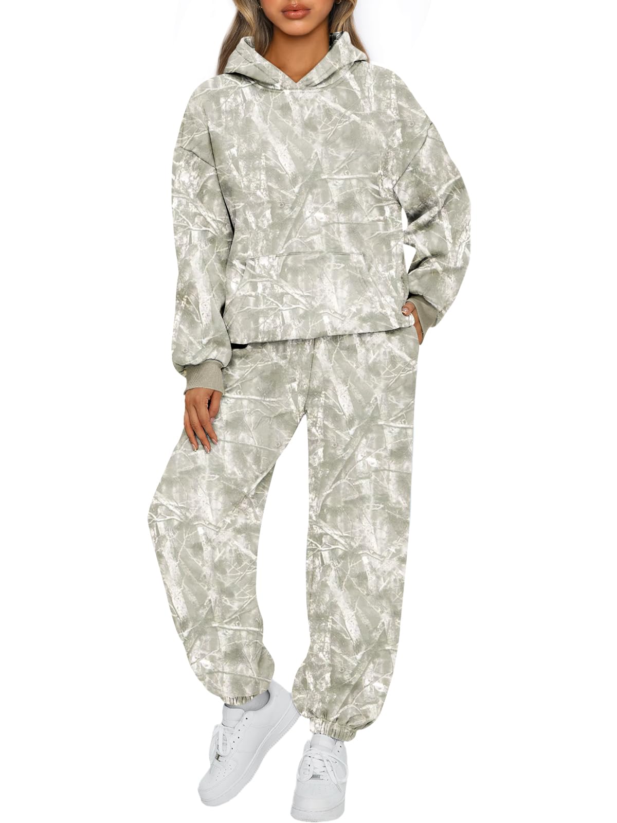 AUTOMET Womens 2 Piece Lounge Sweatsuit Fall Fashion Matching Sweat Sets | Oversized Fall Hoodies &amp; Baggy Jogger Sweatpants Fashion 2026 Outfits