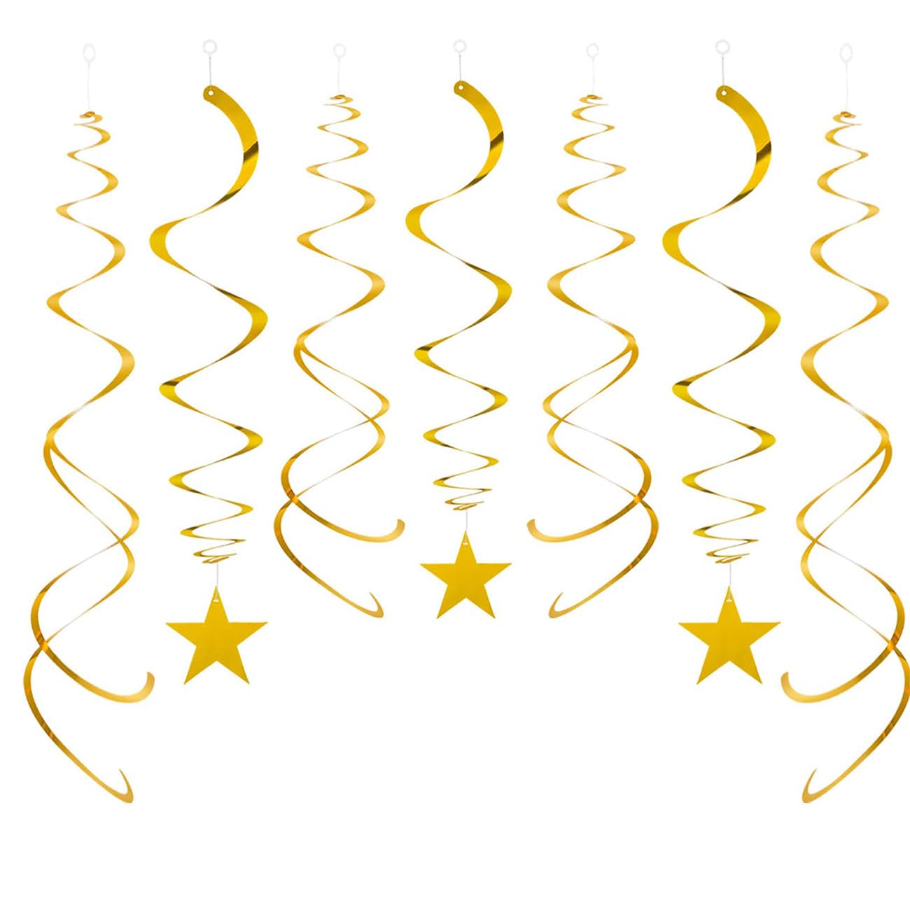 GAKA FAVOR 30 Stück Wirbel Deko Gold Stern Spiralen Girlande