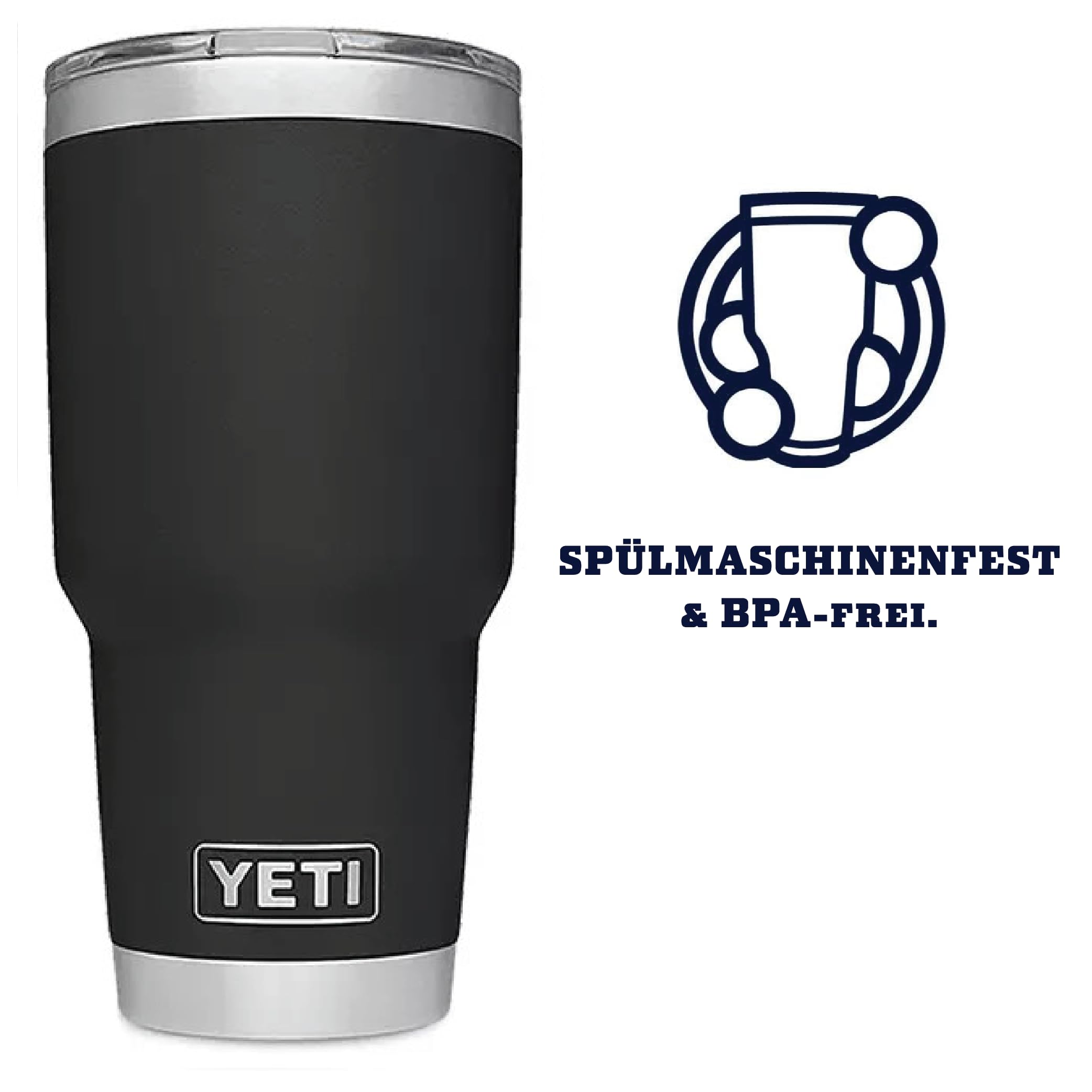 YETI Ramble Becher Mit MagSlider Deckel, Black, 30 oz (887 ml)