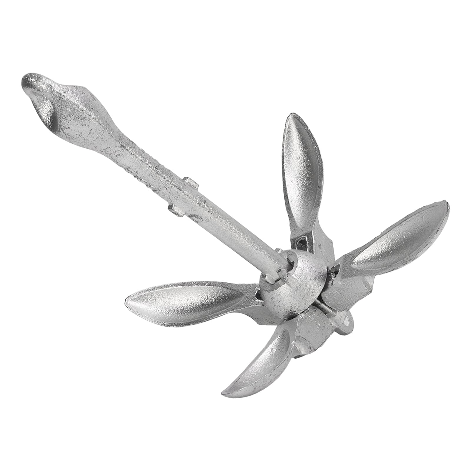 Universeller Bootsanker aus Kohlenstoffstahl, klappbarer Grapnel, 1,5 kg / 3,31 lb, mit 20 m Nylonseil – geeignet für Marine, Kajaks und kleine Boote; robuste, rostfreie