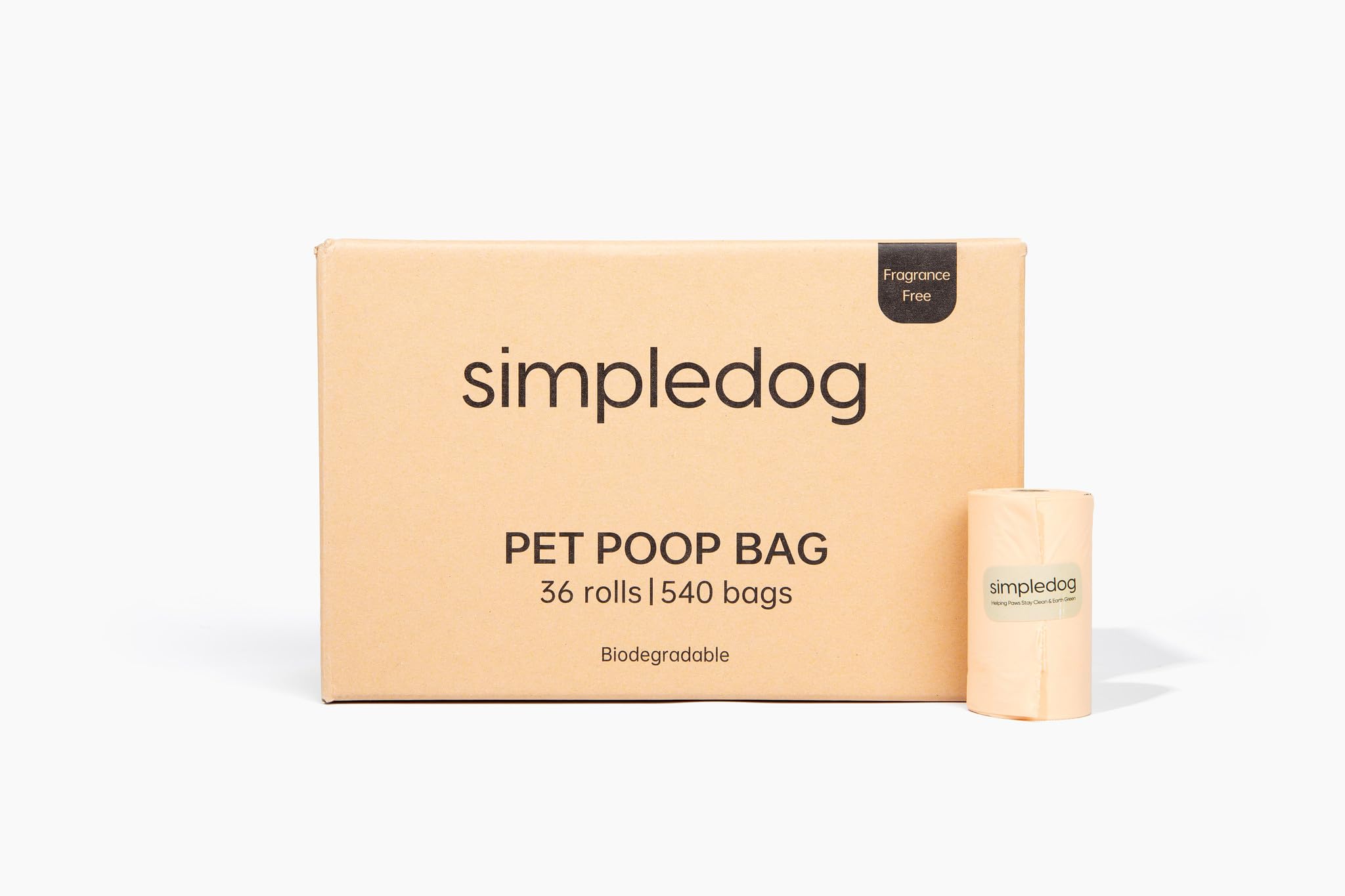 Simpledog Bolsas compostables para excrementos de mascotas, ecológicas, biodegradables para perros (36 rollos/540 bolsas)