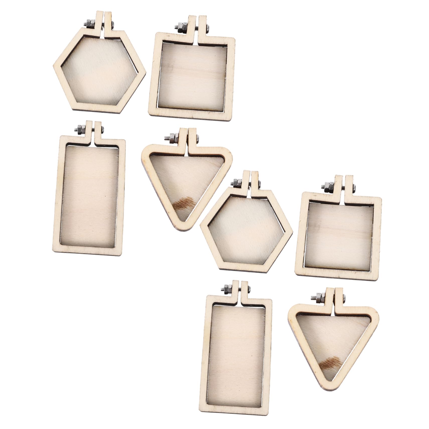 BEBEMOKO 8Pcs Mini Embroidery Rings Tiny Cross Stitch Frames for DIY Decor Vintage Stylish Embroidery Circles for Necklace Home Decoration Durable Crafting Hoops