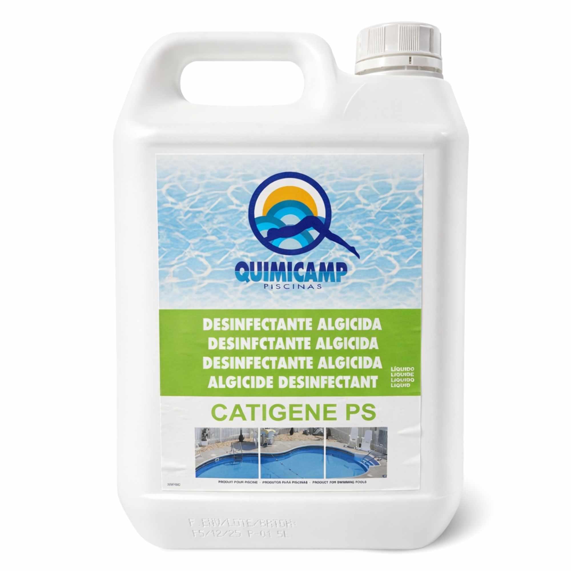 Algicida Larga Duración, biocida Especial Piscinas, alguicida, bactericida y fungicida no espumante, antialgas preventivo, Fabricado en España, Forma Liquido, Contiene 5 litros
