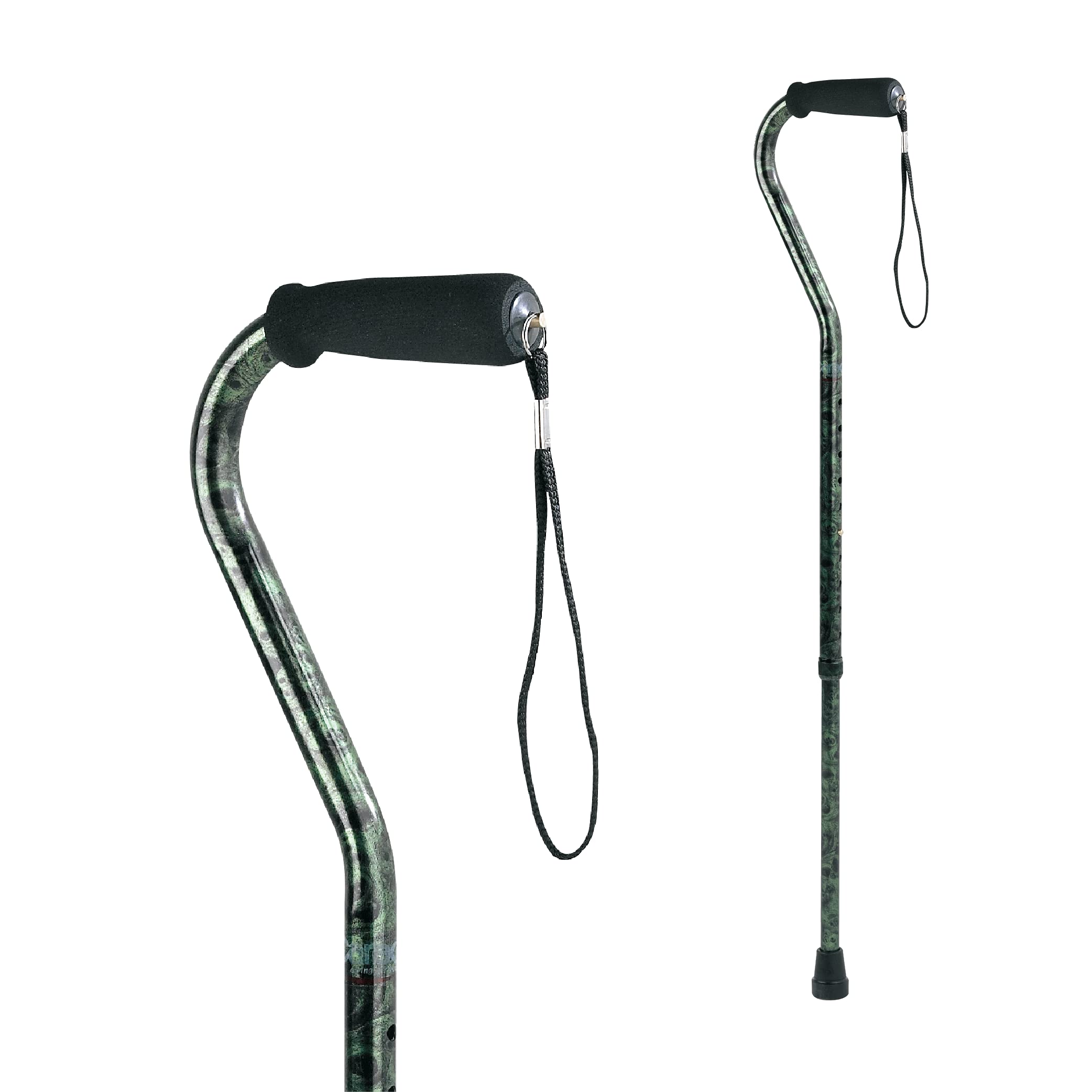 Carex Offset Designer Cane, Green
