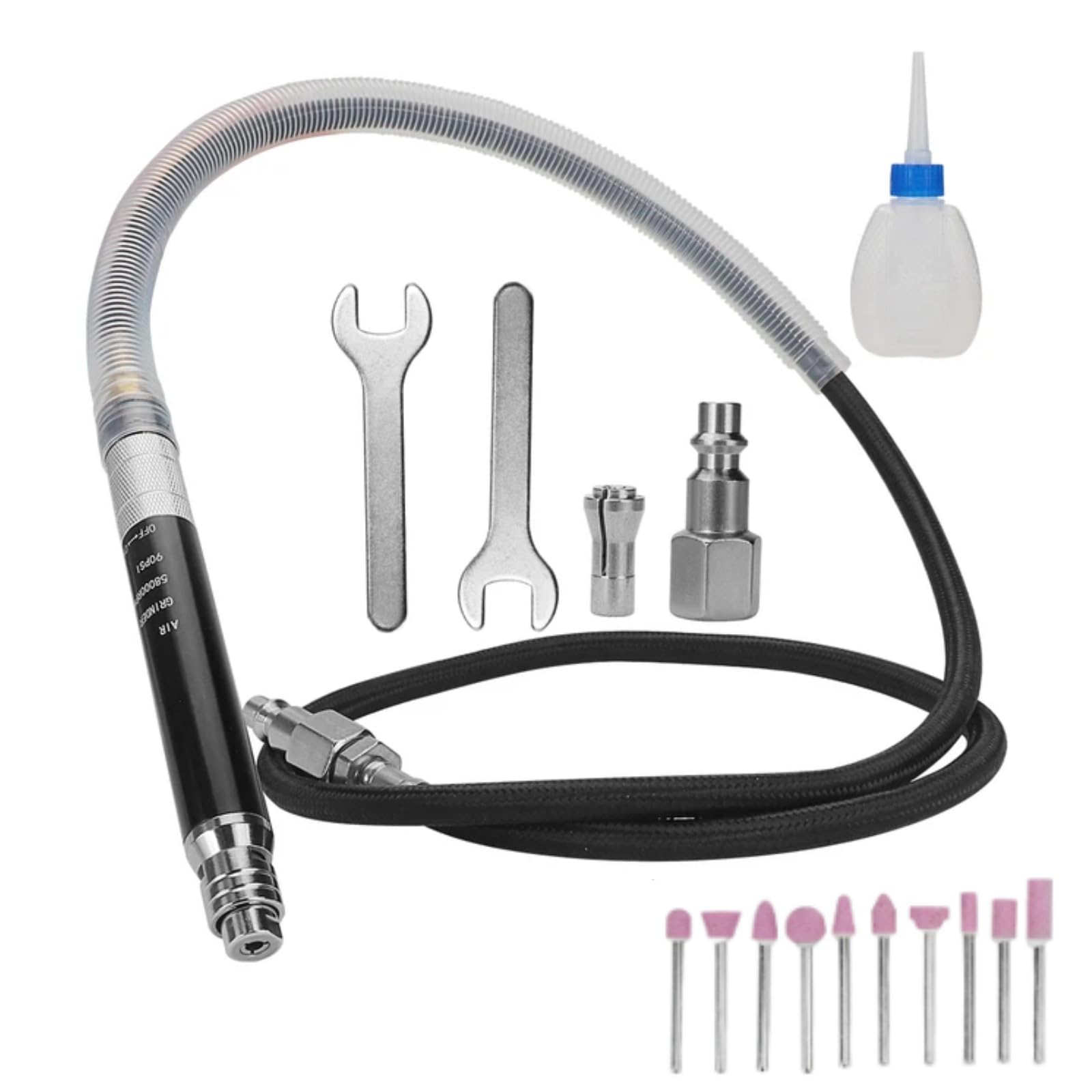 Micro Broyeur Pneumatique, 65000 Tr/Min Micro Meuleuse Droite à Air Stylo Broyeur à Crayons, Mini Meuleuse Rectifieuse Pneumatique Perceuse Pour Le Polissage, La Gravure Et La DéCoupe