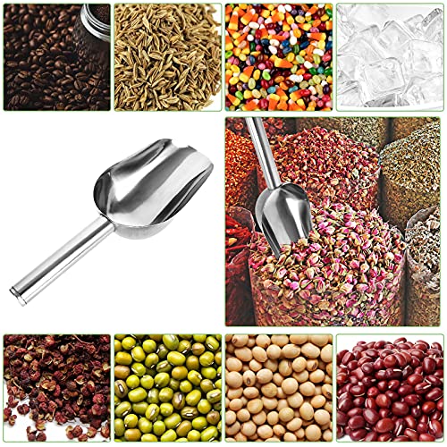 Cyeah 8 Pcs Stainless Steel Ice Scoop 6Oz, 9Inch Metal Food Scoop Small Size For Ice Cube, Candy, Flour, Sugar, Ice Cube Scoop For Canisters, Baking, Kitchen Pantry, Rust Free #TOP6