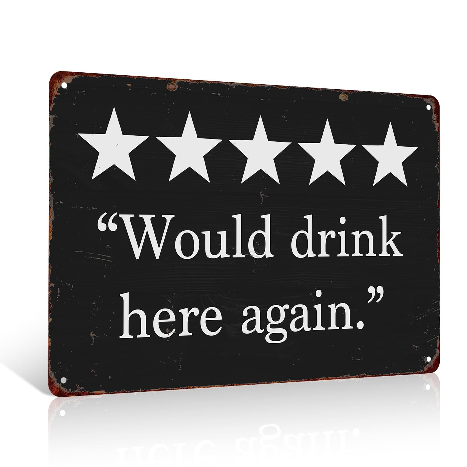 Ulord Funny Bar Man Cave Decor Would Drink Here Again Man Cave Metal Sign 8X12 Inch Funny Bar Vintage Tin Sign Wall Art Decor For Basement Pub Dining Room Garage