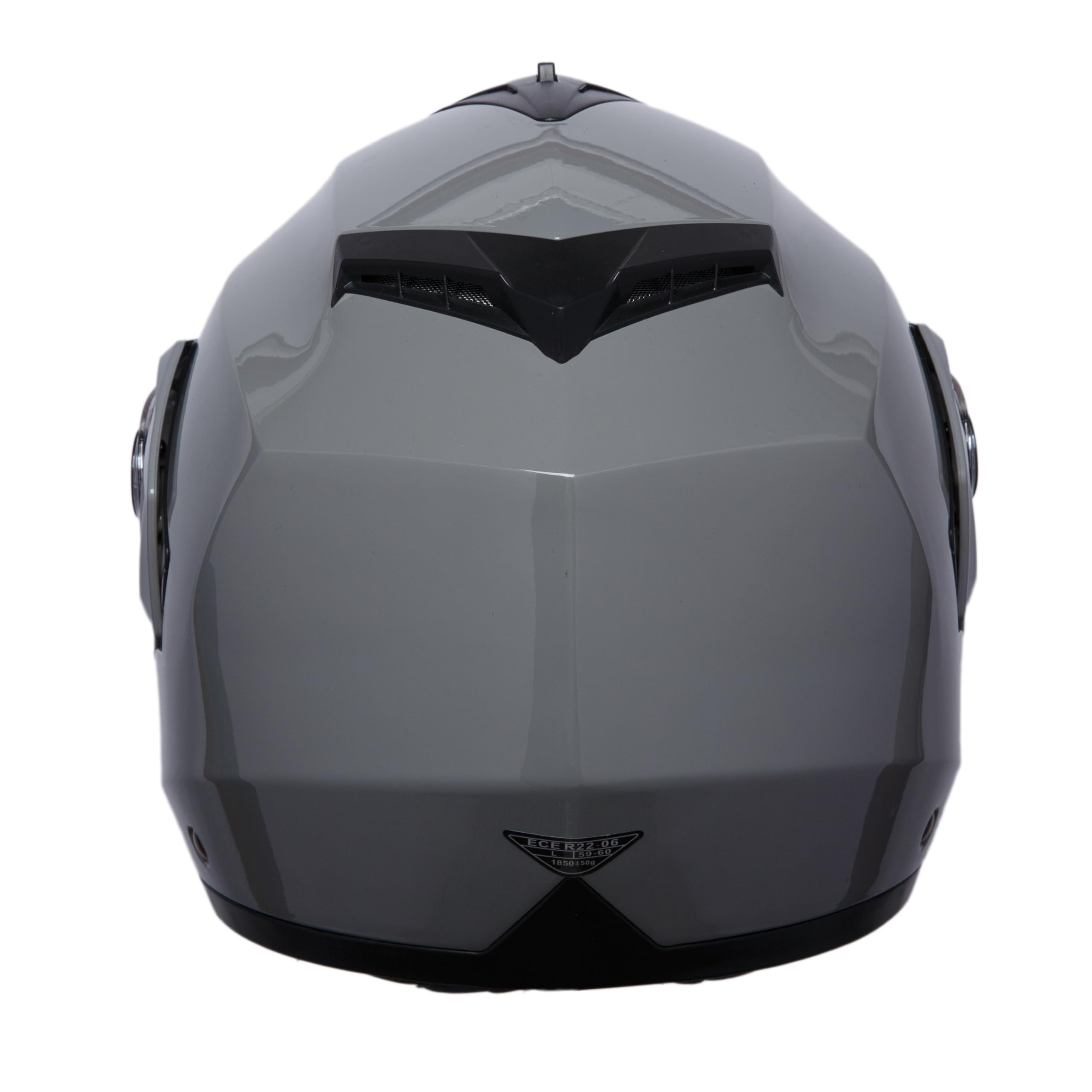 PROANTI Kask motocyklowy z klapą, modułowy kask motocyklowy z wizjerem i wbudowaną ochroną przed słońcem, szary