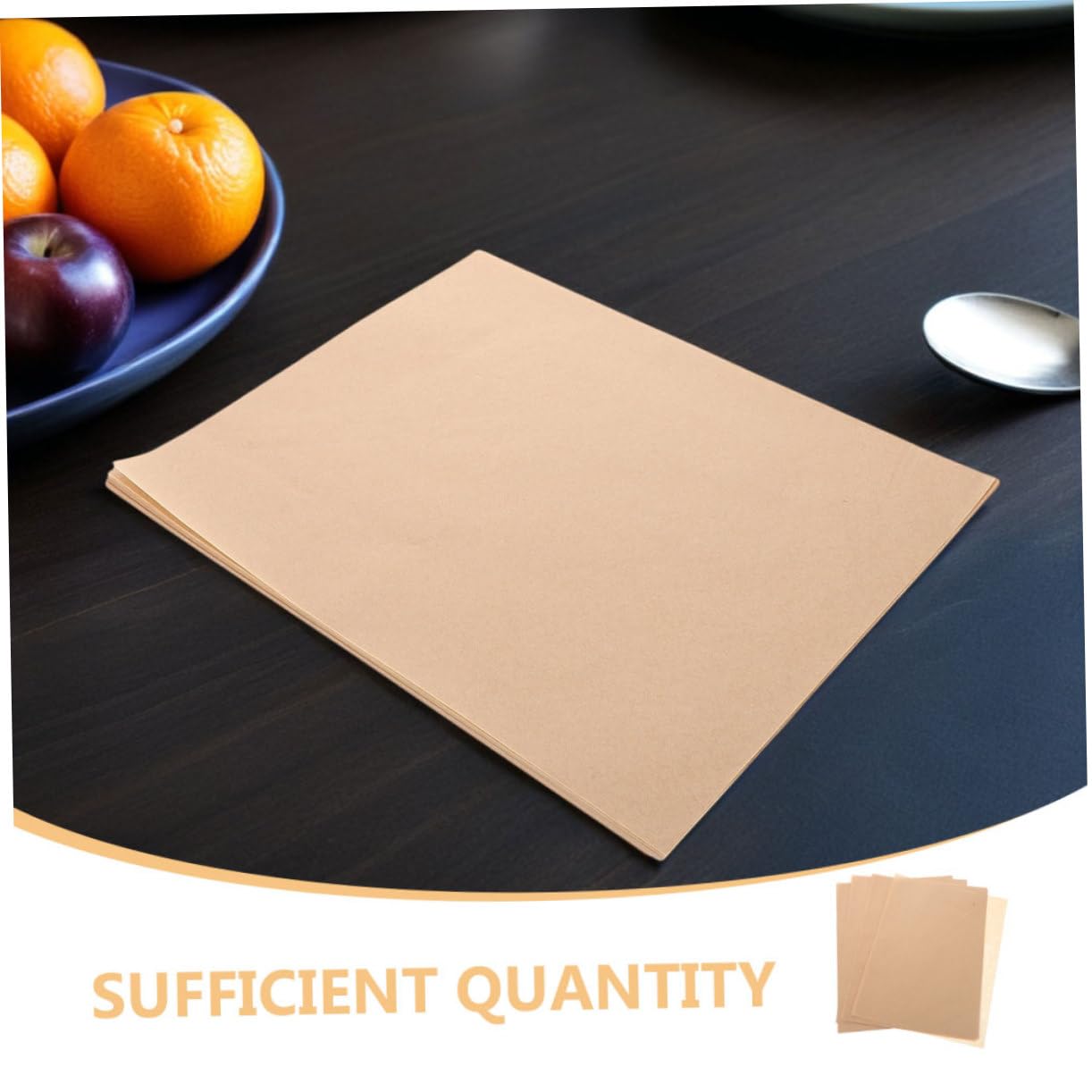 Papier Sulfurisé Cuisine 500 Pcs Kaki pour Cuisson et Service