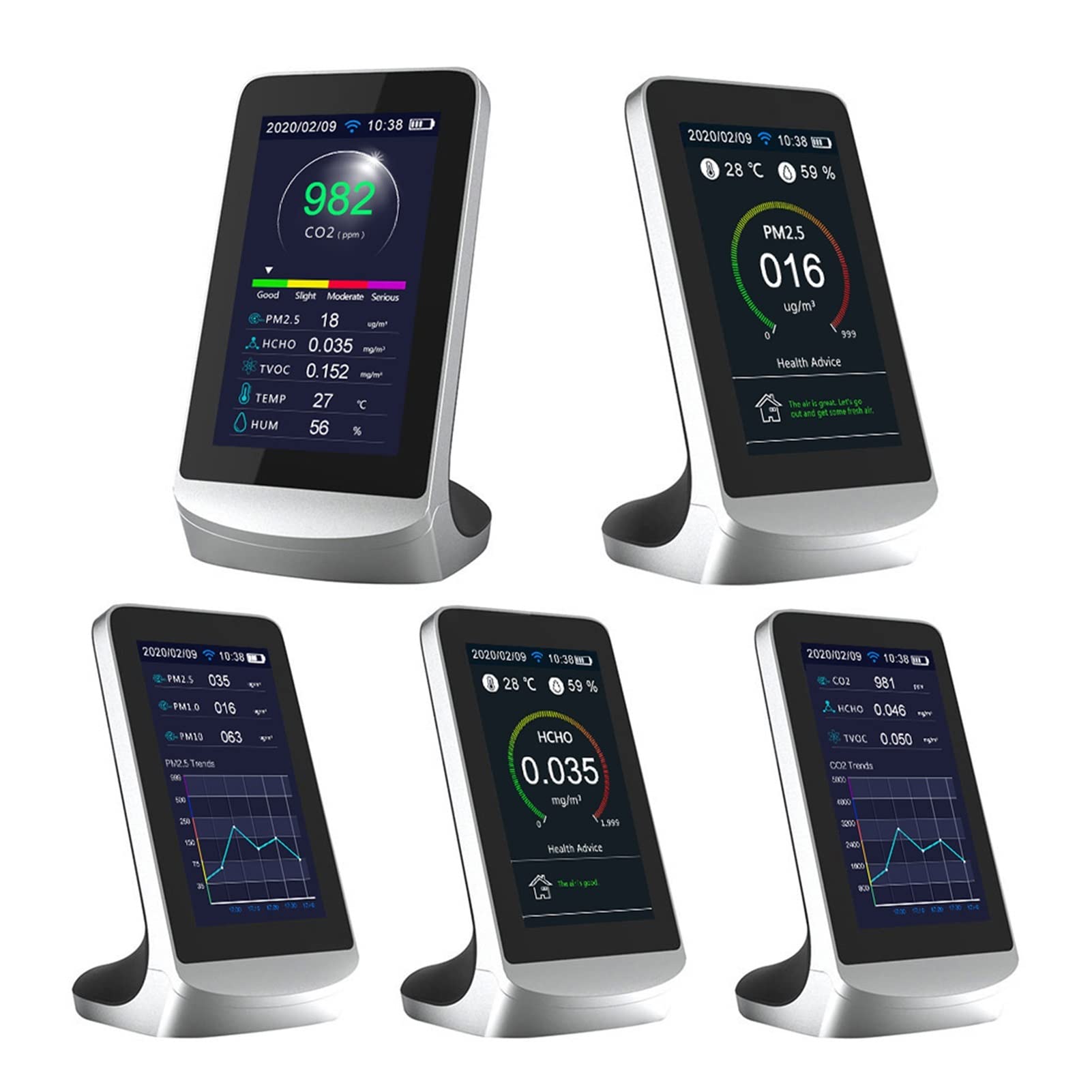 Monitor gas, rilevatore perdite gas, Rilevatore di anidride carbonica Rilevatore di qualità CO2 Rilevatore di qualità d-ell'aria Tuya Smart WiFi Collegamento Versione inglese per casa, camper, fognatu