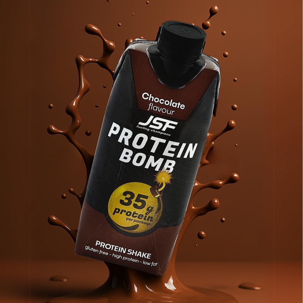 JSF fueling champions 18x Protein Shake 350 ml zestaw – bez dodatku cukru, 35 g białka, napój białkowy – czekoladowy – bezglutenowy – posiłek do picia, zamiennik posiłku