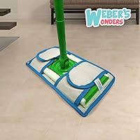Vista 3 de Paquete de 4 almohadillas de microfibra Weber's Wonders para trapeador, lavables, reutilizables, duraderas, compatibles con cabezales Swiffer